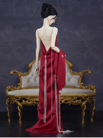 BJD Clothes Girl Boy Dark Red Backless Dress Set for MSD SDGR SD16 SD17 FL65 POPO68 Ball-jointed Doll
